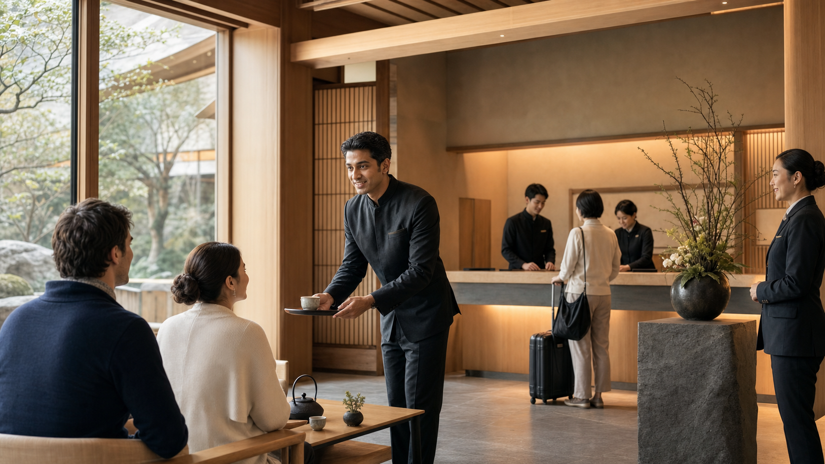 Indian hospitality candidate experiencing Japan