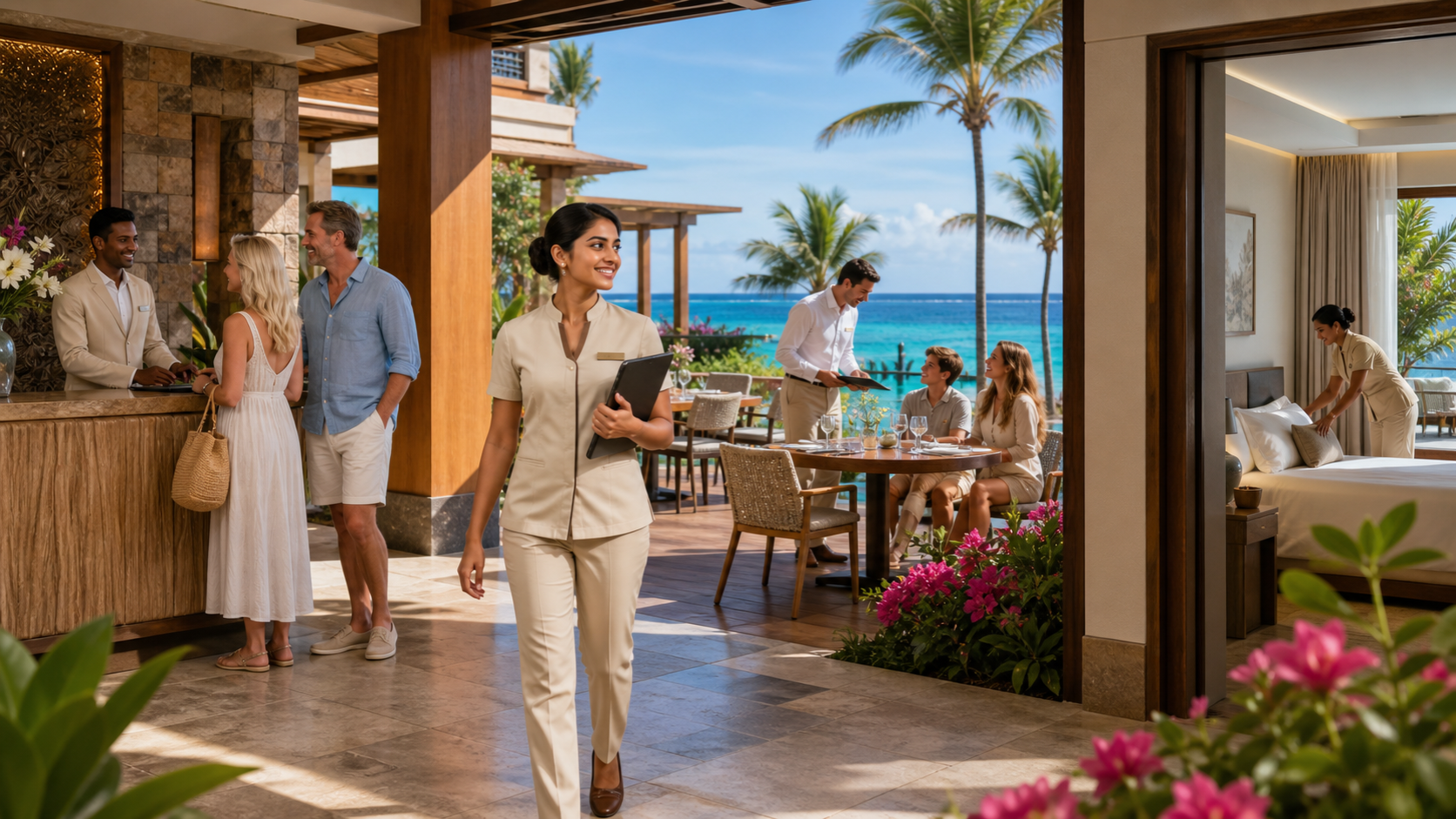 Indian candidate experiencing resort hospitality in Mauritius